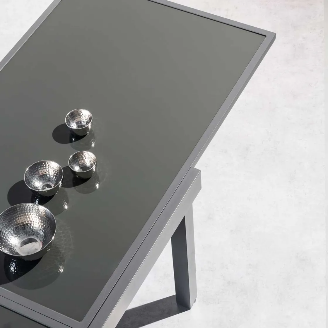 hespéride Mesas De Jardín>Mesa extensible PIAZZA gris graphite 90-180cm