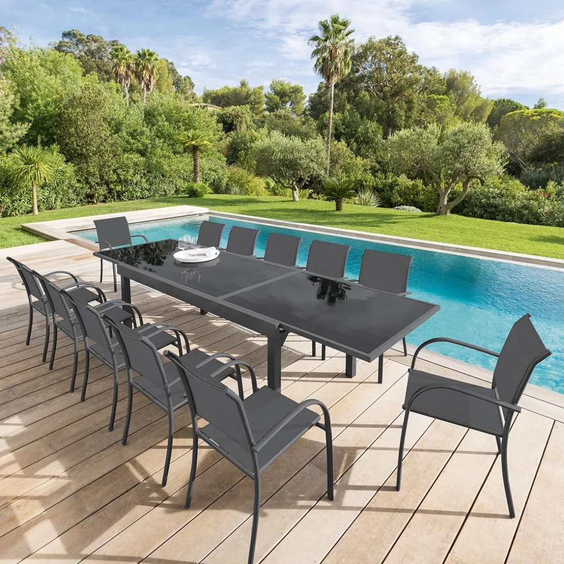 hespéride Mesas De Jardín>Mesa extensible PIAZZA gris graphite 135-270cm