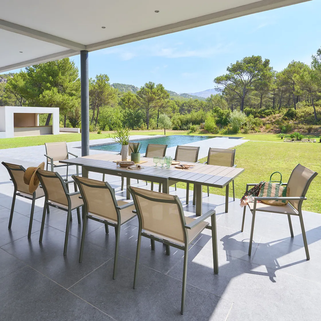 hespéride Mesas De Jardín>Mesa extensible ÉVASION lin y laurier