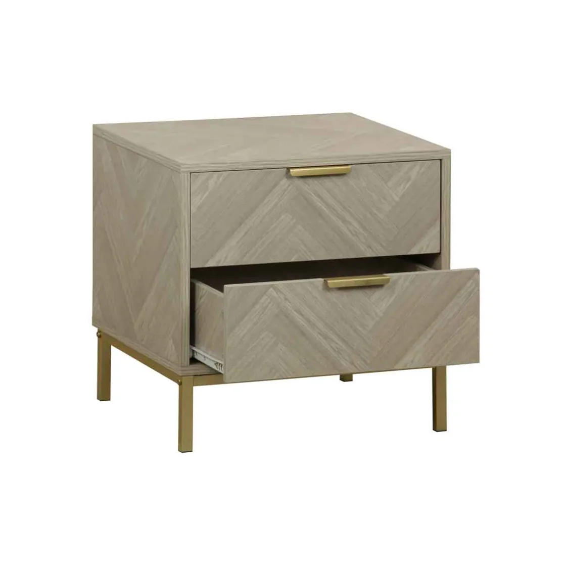 Mesas Bajas Y Auxiliares|Estilo Contemporaneo>Mesita de noche CHEVRON beige de mdf