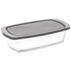 secret d'gourmet Platos Para Tartas, Tartas Y Bombones>Molde para tartas rectangular de vidrio con tapa