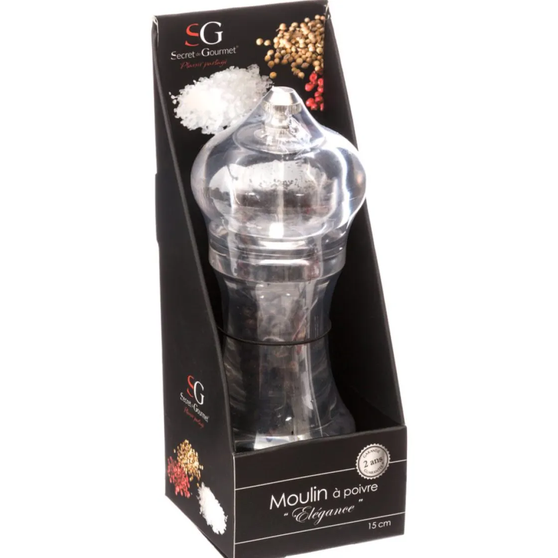 secret d'gourmet Vinagreras, Azucareros, Saleros Y Pimenteros>Molinillo De Pimienta Acrílico 15Cm