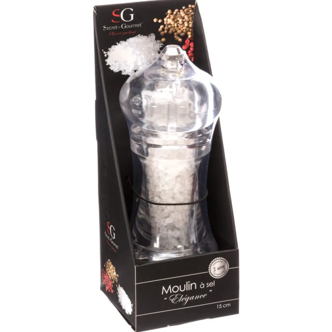 secret d'gourmet Vinagreras, Azucareros, Saleros Y Pimenteros>Molinillo De Sal Acrílico 15Cm