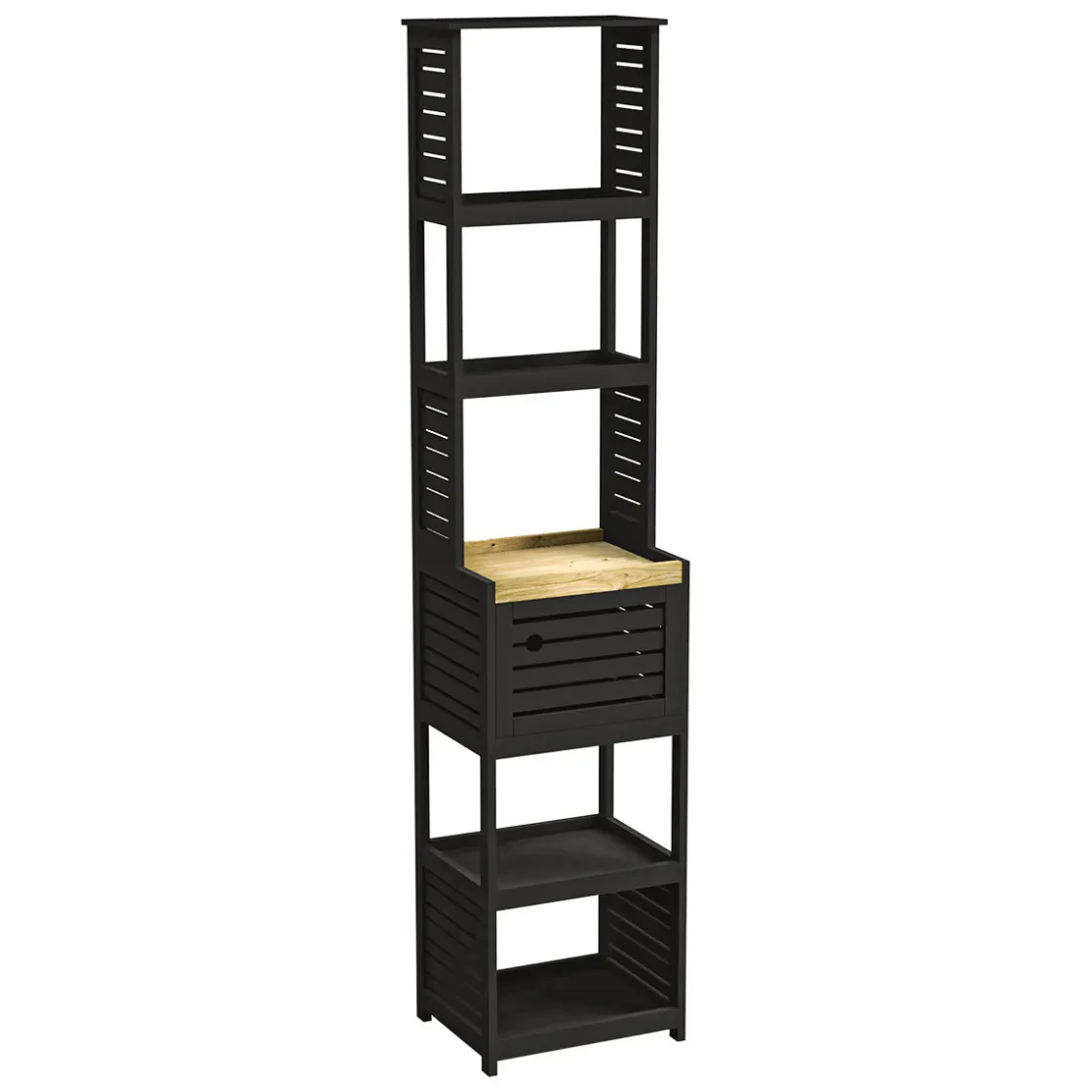 Muebles Con Lavabo Y Auxiliares>Mueble alto con 1 puerta CANCUN negro
