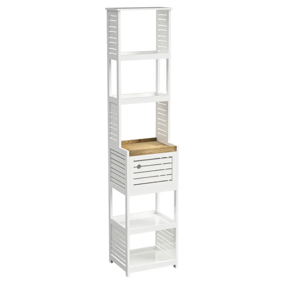 Muebles Con Lavabo Y Auxiliares>Mueble alto wc con 1 puerta RIO blanco