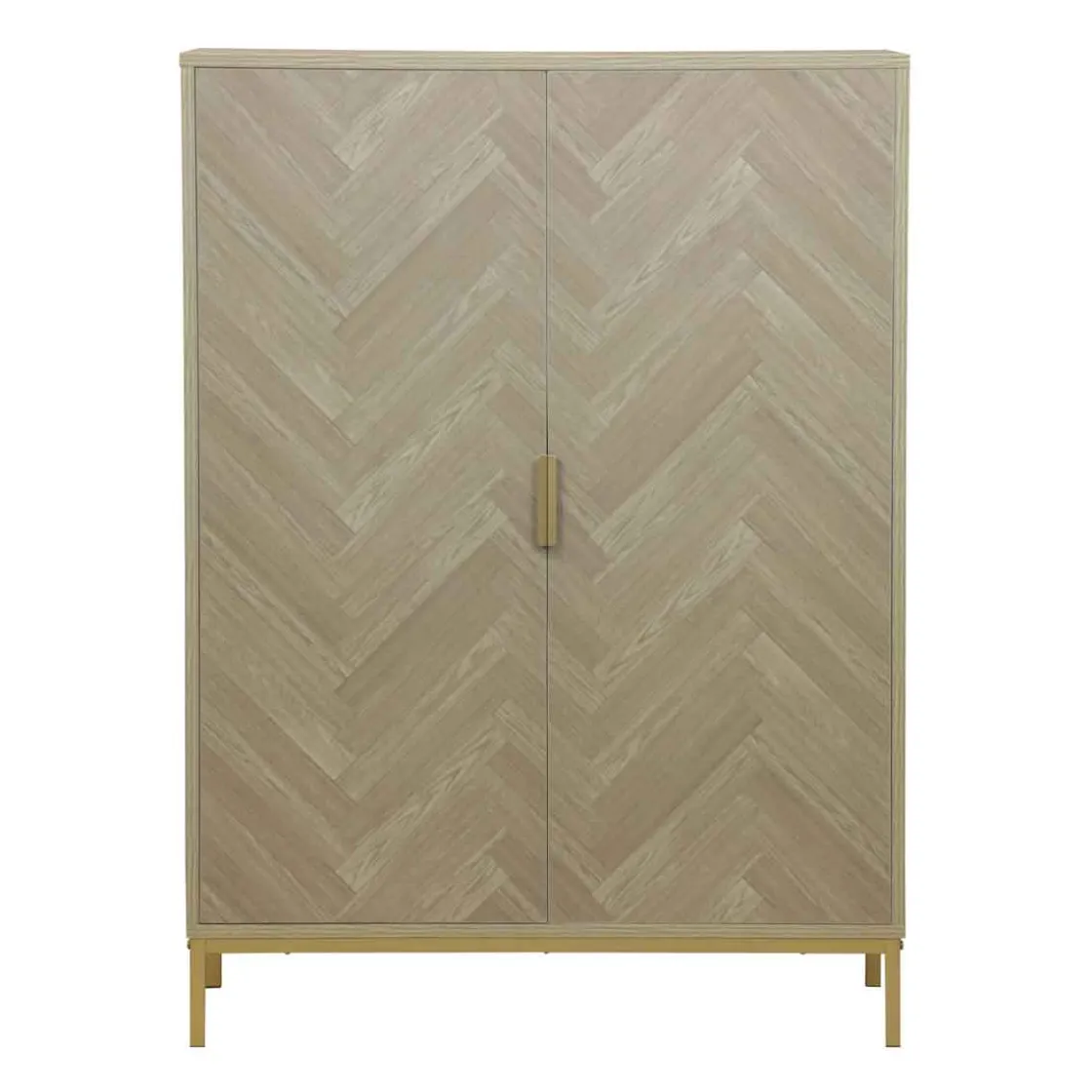 Muebles Y Carros De Apoyo|Estilo Contemporaneo>Mueble auxiliar alto CHEVRON beige mdf c/2 puertas