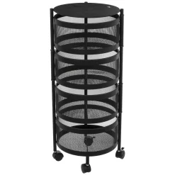 5five Muebles Y Carros De Apoyo>Mueble auxiliar redondo MAYAJ negro de acero 33x76