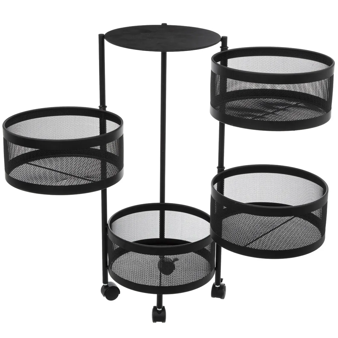 5five Muebles Y Carros De Apoyo>Mueble auxiliar redondo MAYAJ negro de acero 33x76