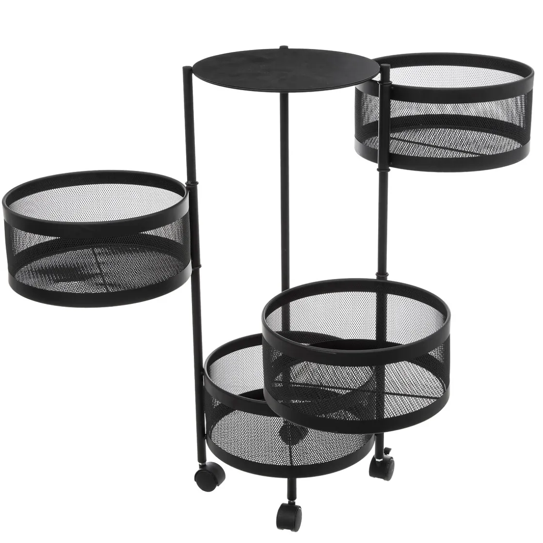 5five Muebles Y Carros De Apoyo>Mueble auxiliar redondo MAYAJ negro de acero 33x76