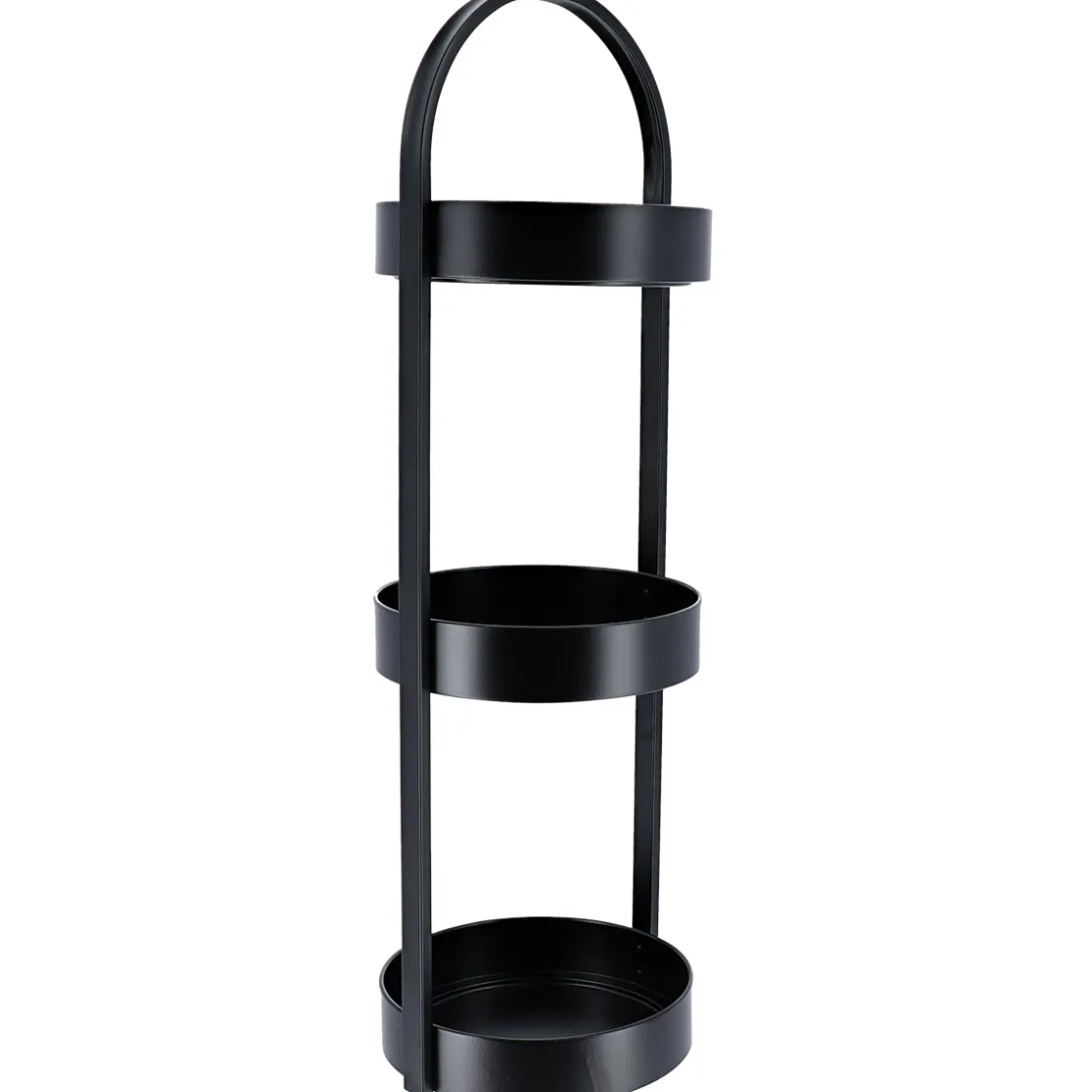 Muebles Con Lavabo Y Auxiliares>Mueble De Apoyo Negro En Metal Com 3 Cestas