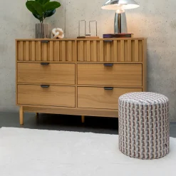 Muebles Y Carros De Apoyo|Estilo Contemporaneo>Mueble de apoyo RAWA beige con 6 cajones