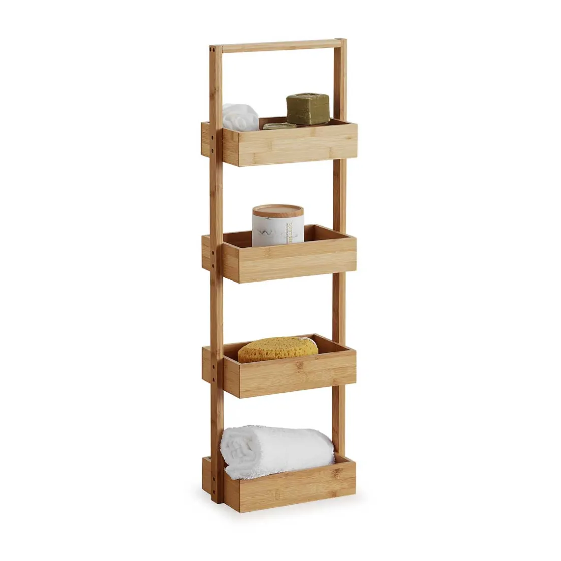 5five Muebles Con Lavabo Y Auxiliares>Mueble De Bambú 4 Estantes 28x15x88Cm