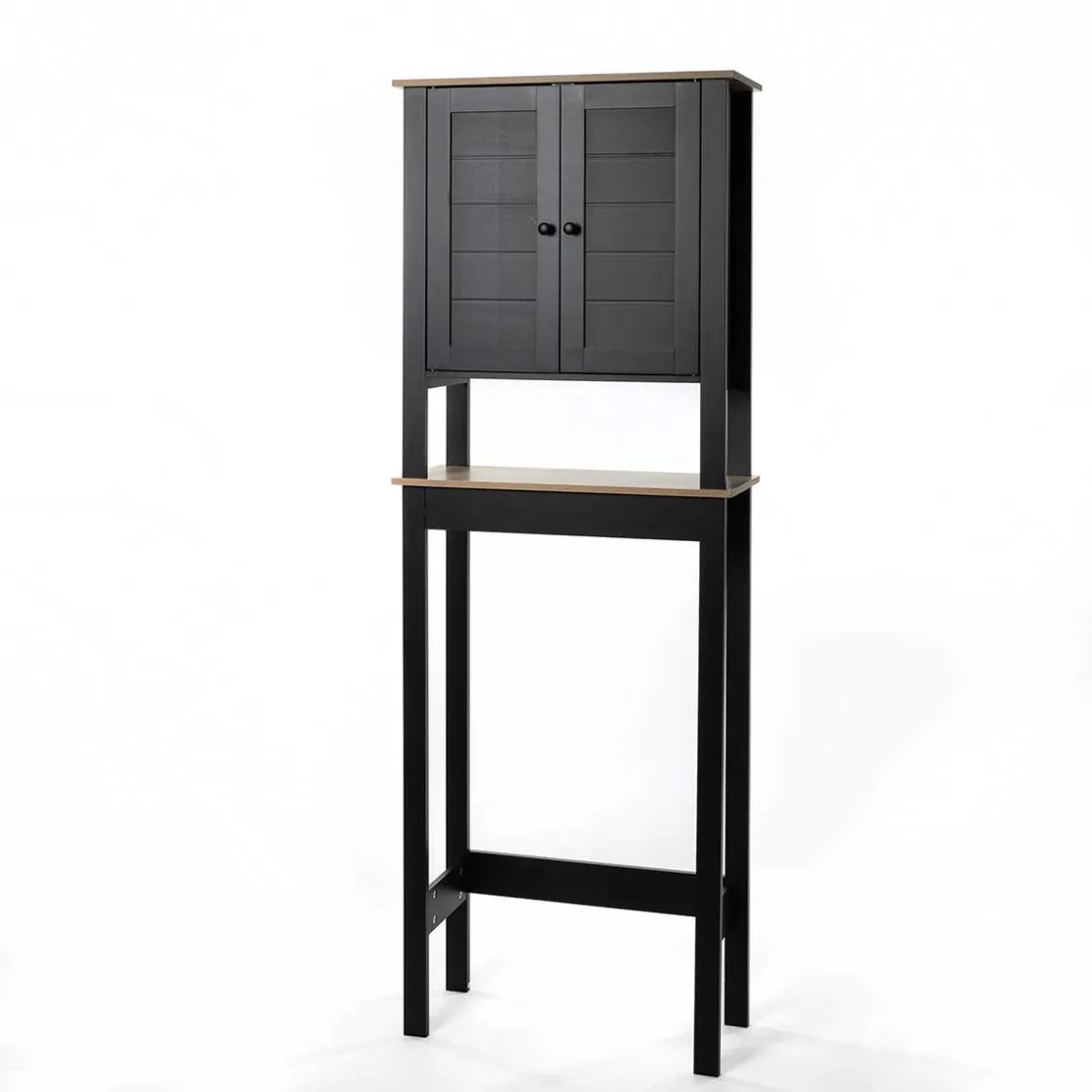 Muebles Con Lavabo Y Auxiliares>Mueble para baño wc ROMA negro y marrón 173cm