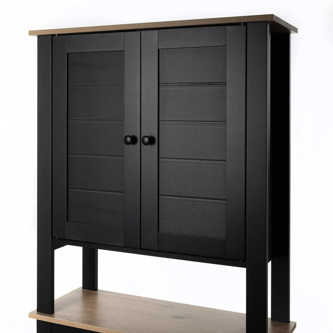 Muebles Con Lavabo Y Auxiliares>Mueble para baño wc ROMA negro y marrón 173cm
