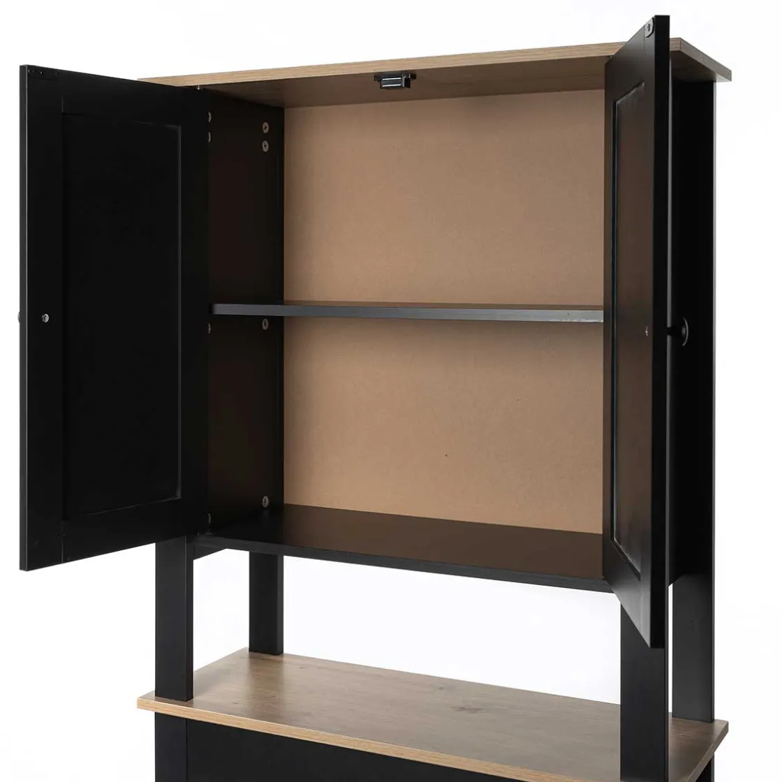 Muebles Con Lavabo Y Auxiliares>Mueble para baño wc ROMA negro y marrón 173cm