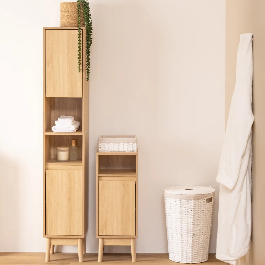5five Muebles Con Lavabo Y Auxiliares>Mueble wc ABANA beige 80x30cm