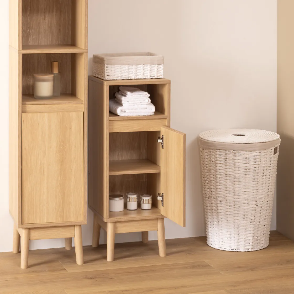 5five Muebles Con Lavabo Y Auxiliares>Mueble wc ABANA beige 80x30cm
