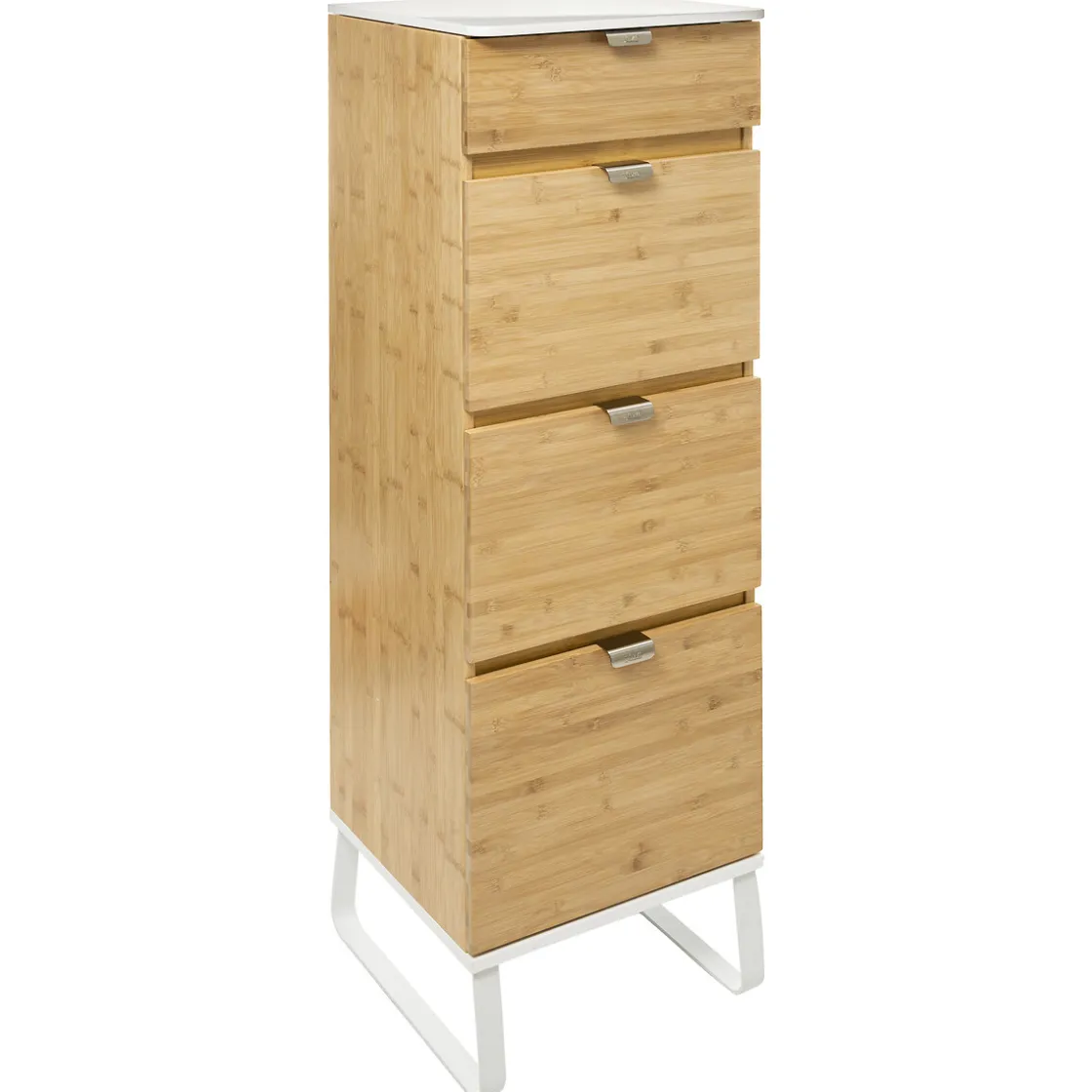 5five Muebles Con Lavabo Y Auxiliares>Mueble wc con espejo y cajones de bambú