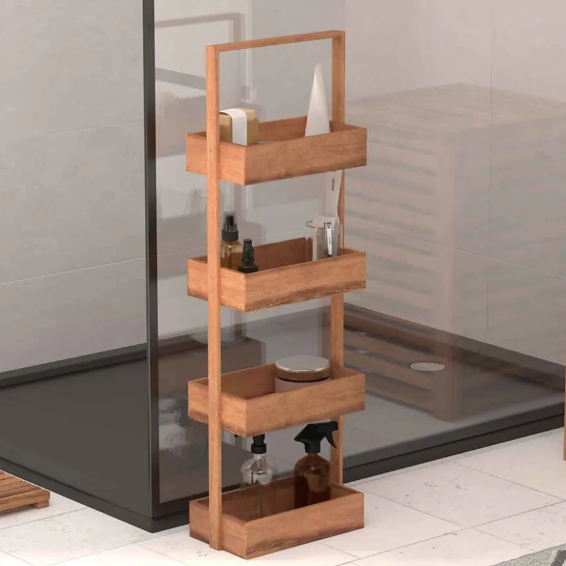 5five Muebles Con Lavabo Y Auxiliares>Mueble wc de madera de acacia 88cm