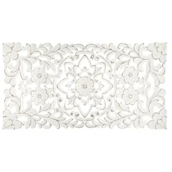 atmosphera Lienzos Y Cuadros Decorativos|Estilo Étnico>Mural De Madera Tallada Blanco 85x45Cm