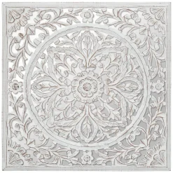 atmosphera Lienzos Y Cuadros Decorativos>Mural de Madera Tallada Blanco 58x58Cm