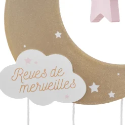 atmosphera4kids Accesorios Decorativos>Móvil De Bebé Luna Rosa 15.6x1.2x43.5Cm