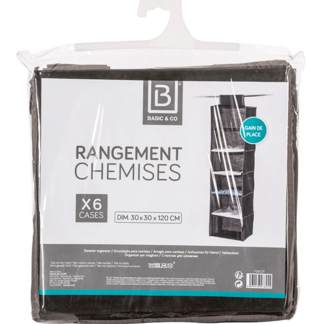 basics Cajas De Almacenamiento Y Organizadores>Organizador Armario Colgante C/6 Comp.