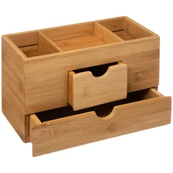 5five Cestas De Almacenamiento>Organizador P/Baño C/2 Cajones De Bambú