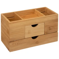 5five Cestas De Almacenamiento>Organizador P/Baño C/2 Cajones De Bambú