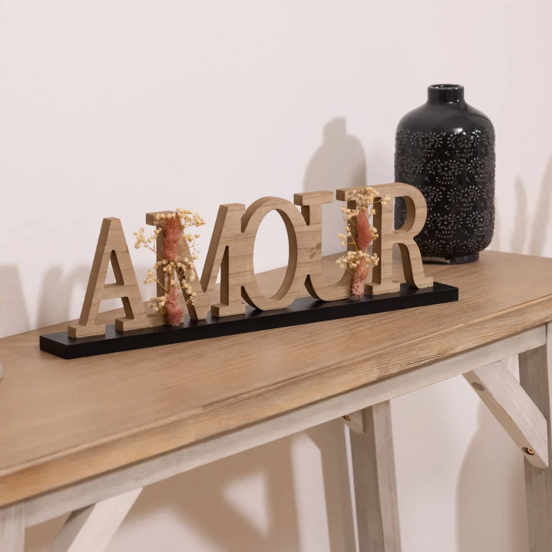 atmosphera Accesorios|Estilo Rústico>Palabra Decorativa Amour 50x5.5x13.5Cm