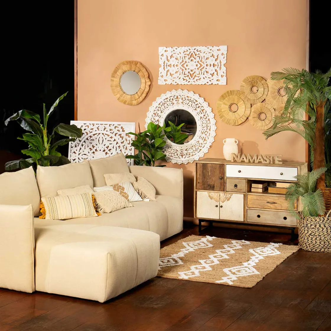 atmosphera Accesorios|Estilo Étnico>Palabra Decorativa Namaste 56x3.2x9.5Cm