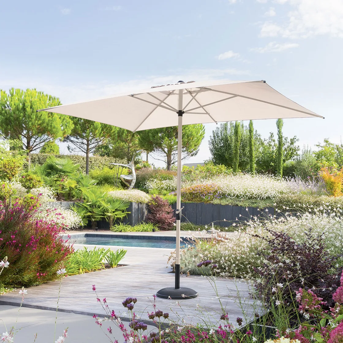 hespéride Parasol Y Bases>Parasol LOOMPA argile blé 2x3m