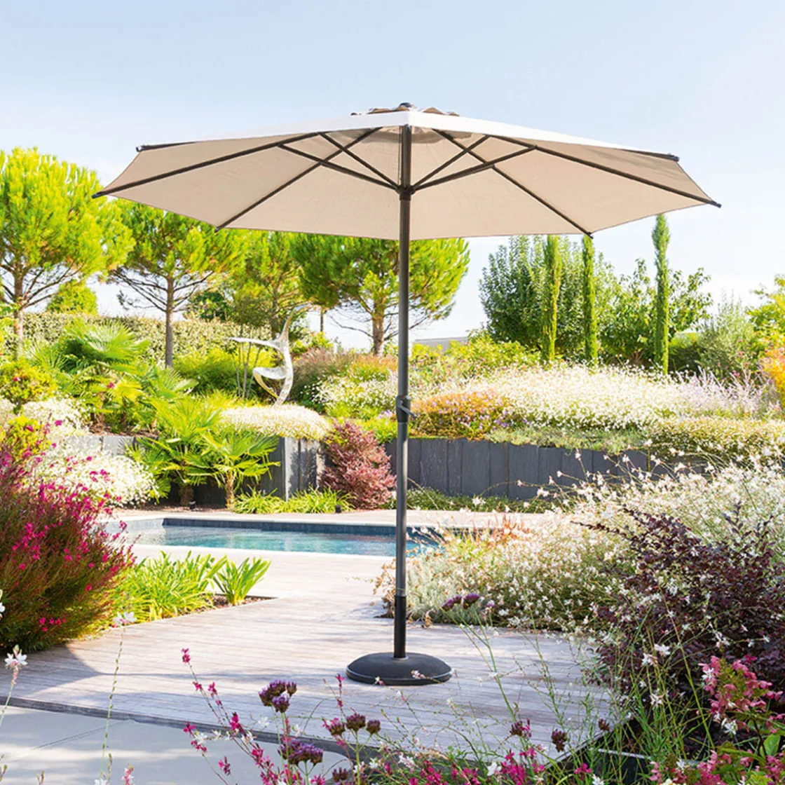 hespéride Parasol Y Bases>Parasol LOOMPA gris pardo 3m