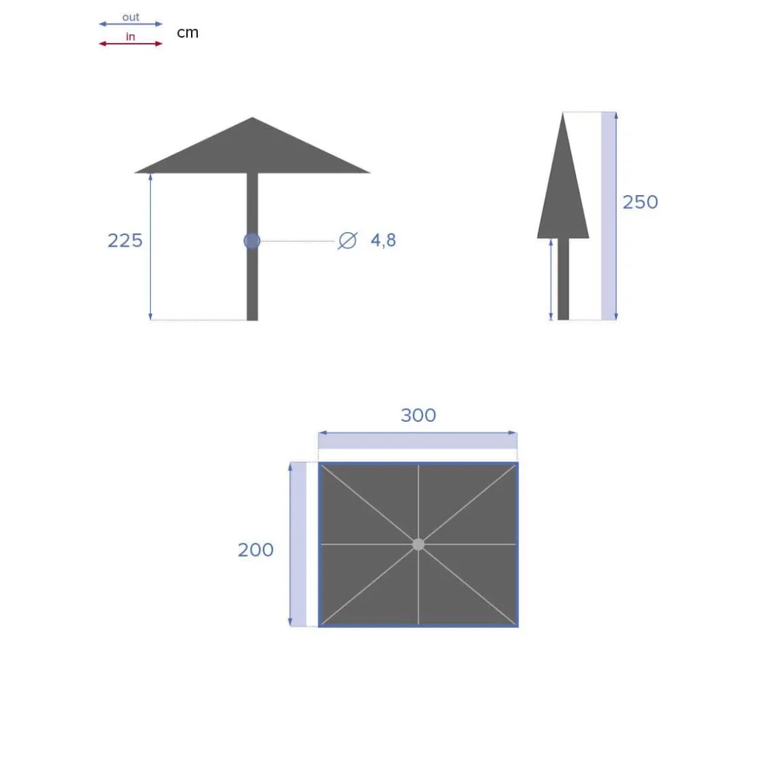 hespéride Parasol Y Bases>Parasol LOOMPA mostaza 2x3m