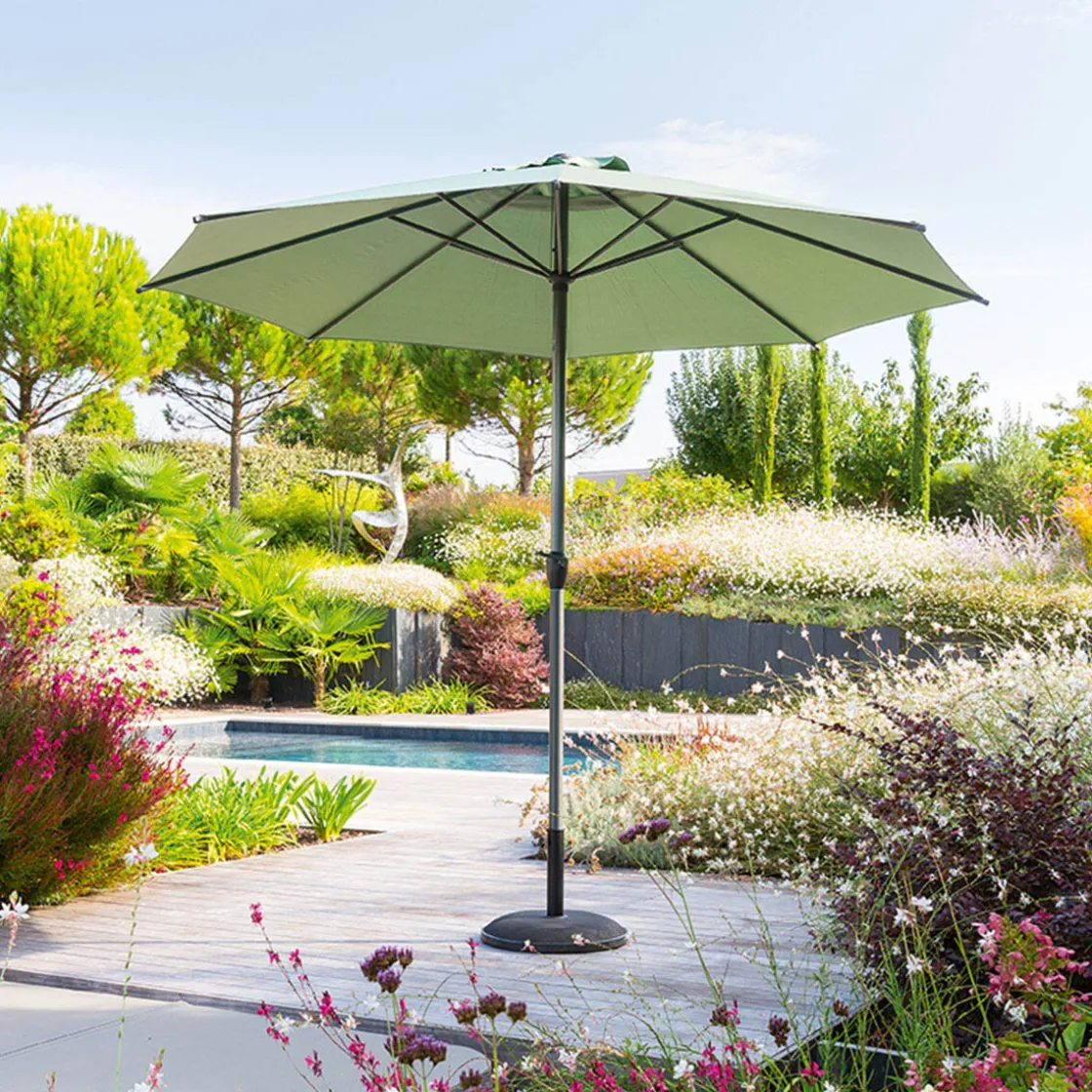 hespéride Parasol Y Bases>Parasol LOOMPA verde oliva 3m