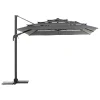 hespéride Parasol Y Bases>Parasol MELHIA gris graphite e antracite 4x3m