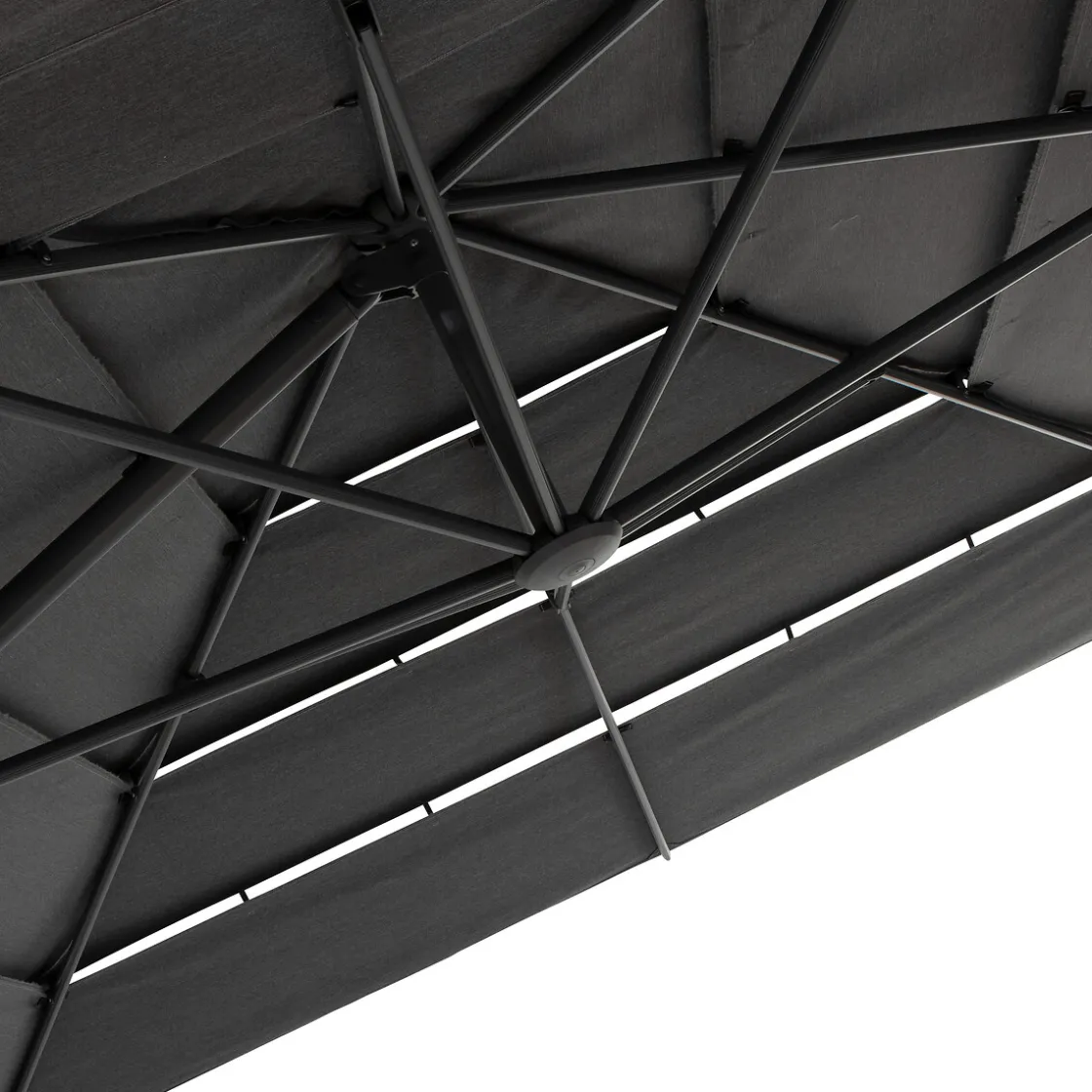 hespéride Parasol Y Bases>Parasol MELHIA gris graphite e antracite 4x3m