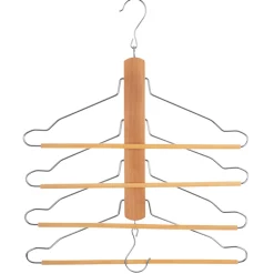 5five Perchas Y Travesaños>Percha de madera para 4 camisas y pantalones