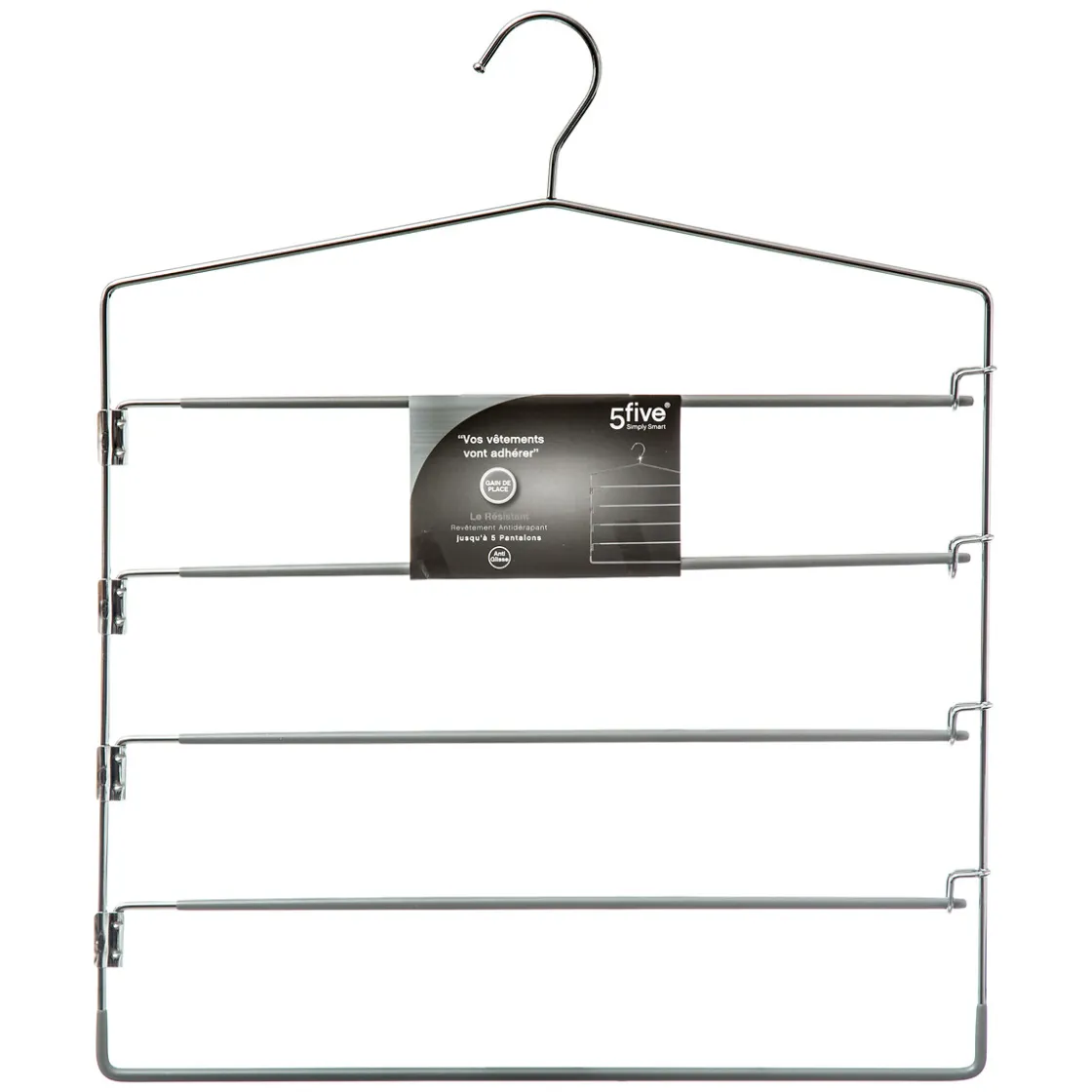 5five Perchas Y Travesaños>Percha De Metal/Pvc P/4 Pantalones