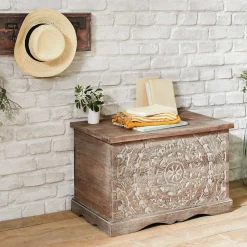 atmosphera Perchas Y Travesaños|Estilo Industrial>Perchero De Madera Con 5 Ganchos 82x20Cm