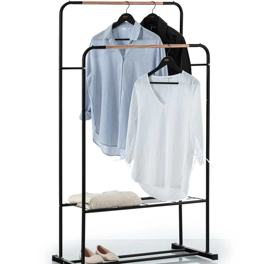 5five Soportes>Perchero De Metal Con Barra Doble