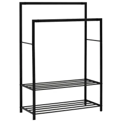 5five Soportes>Perchero doble ATHENA negro con 2 baldas