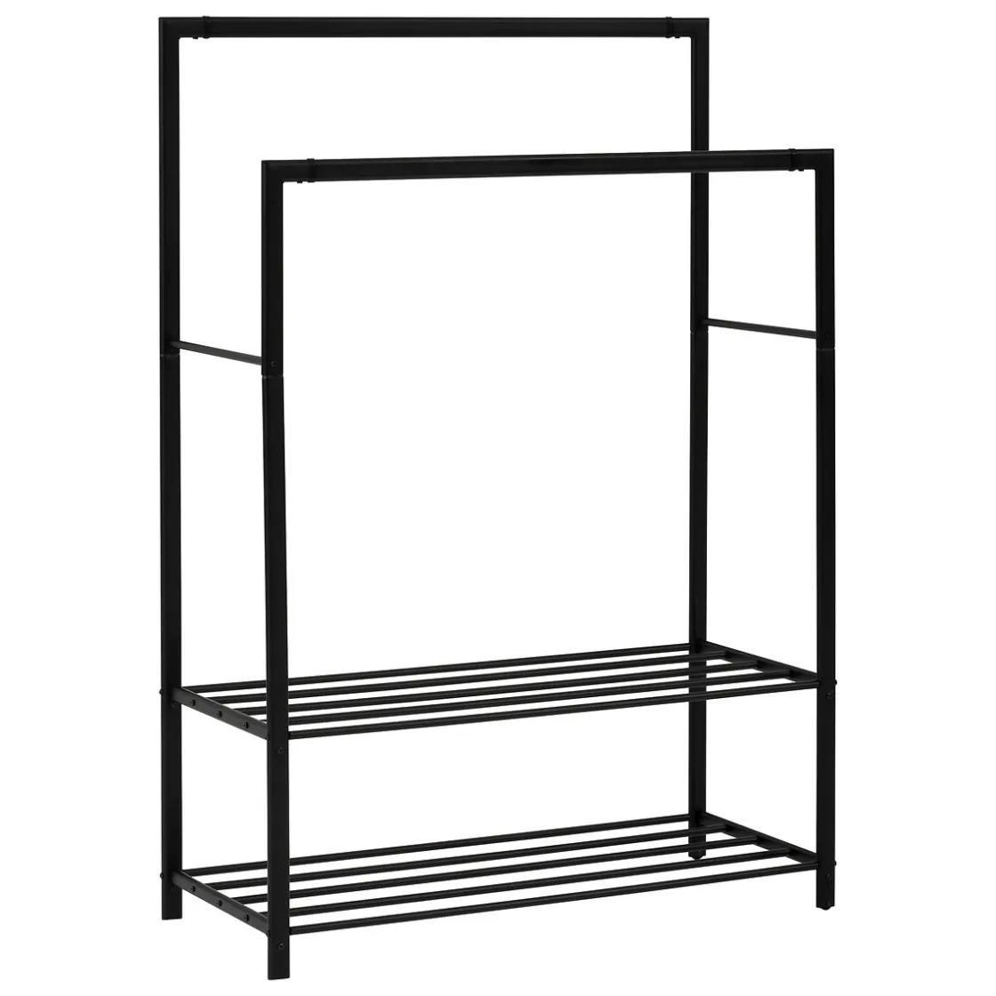 5five Soportes>Perchero doble ATHENA negro con 2 baldas