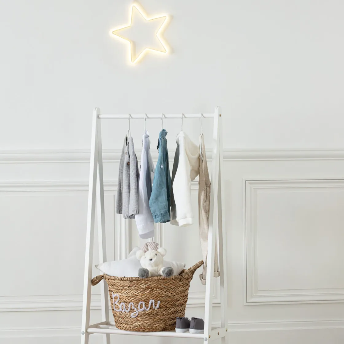 atmosphera4kids Mobiliario>Perchero Simple Mdf Blanco 60x30x114Cm
