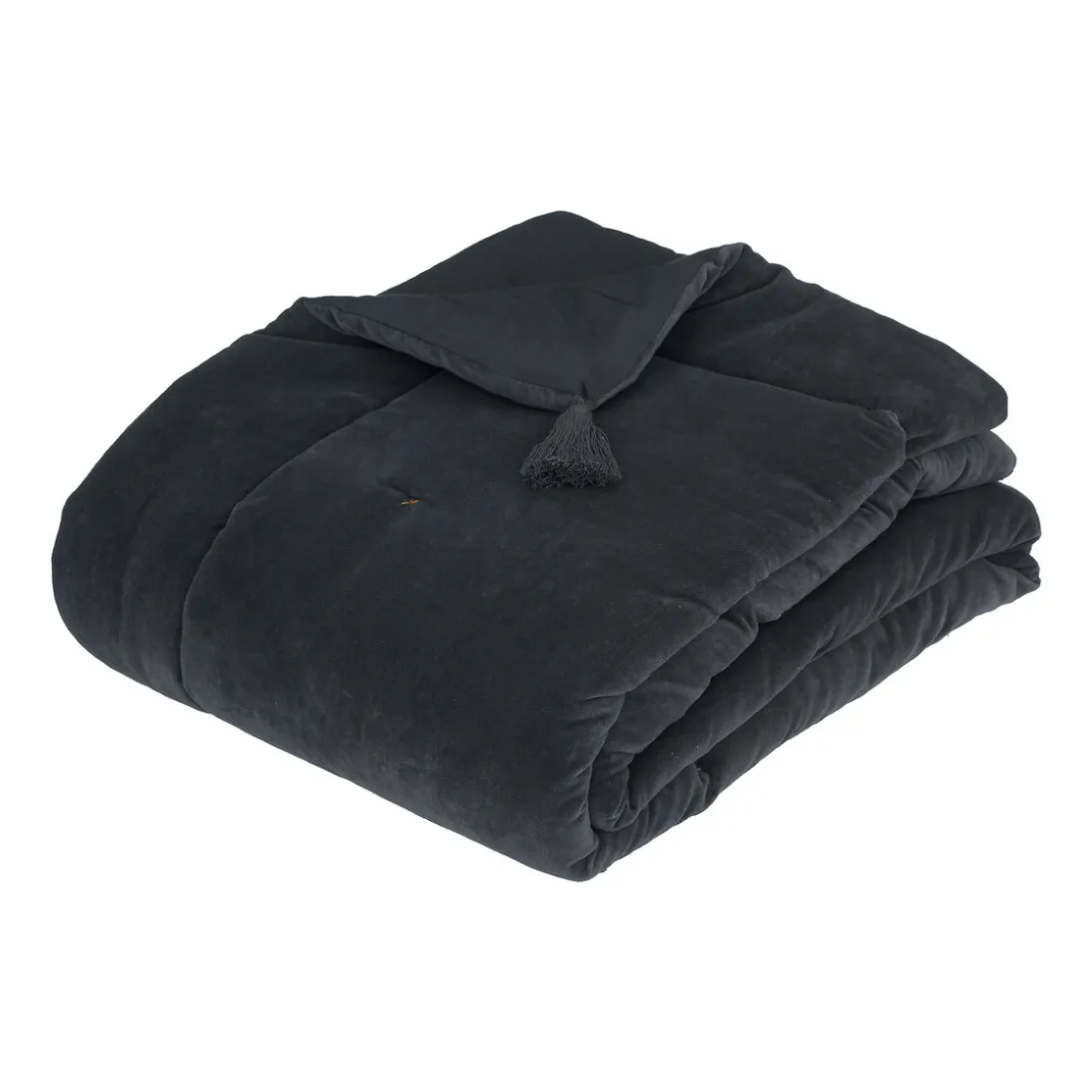 atmosphera Edredones Y Colchas>Pie de cama MIDNIGHT terciopelo gris 70x180cm