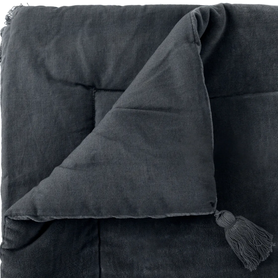 atmosphera Edredones Y Colchas>Pie de cama MIDNIGHT terciopelo gris 70x180cm