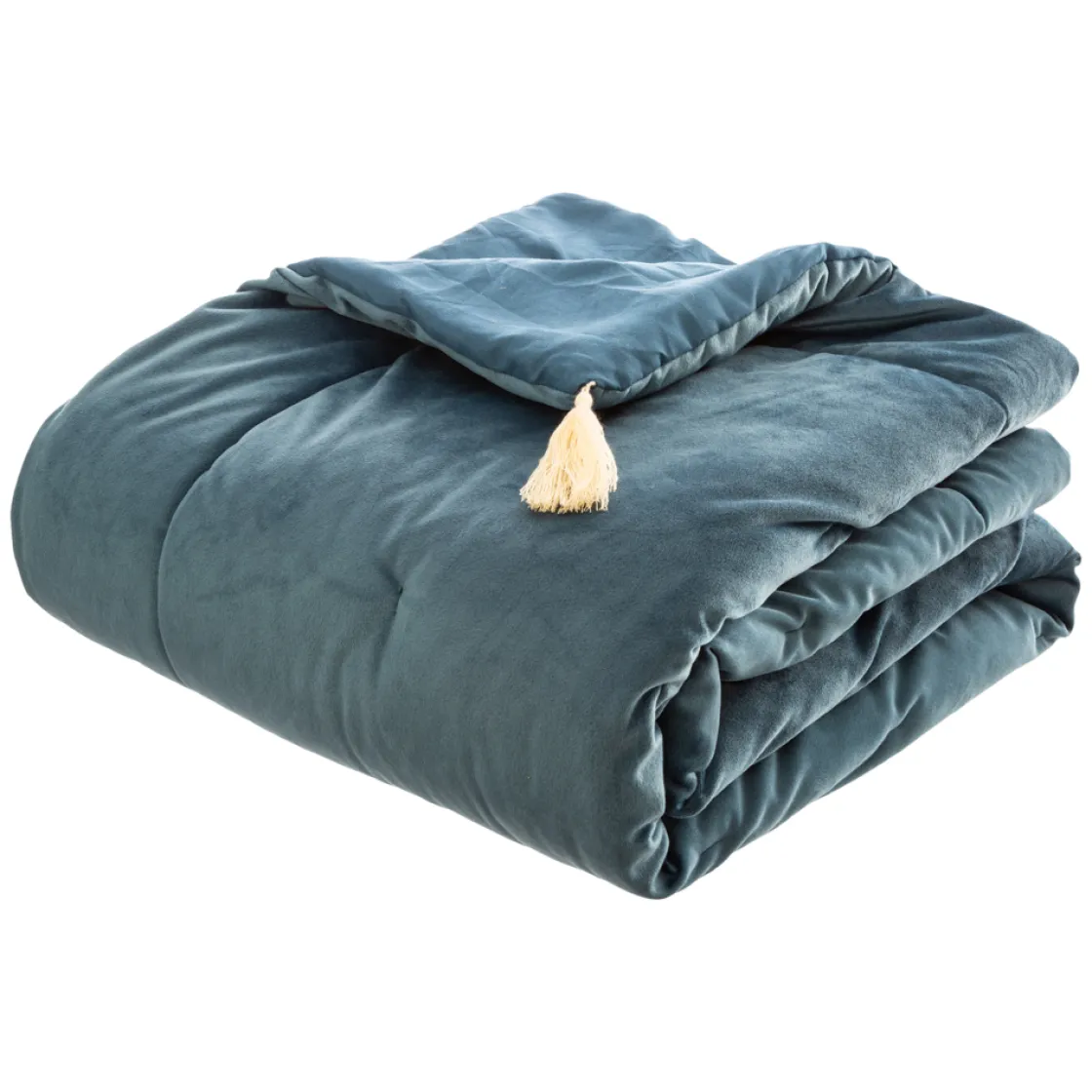 atmosphera Edredones Y Colchas>Pie De Cama Terciopelo Azul 80x180Cm