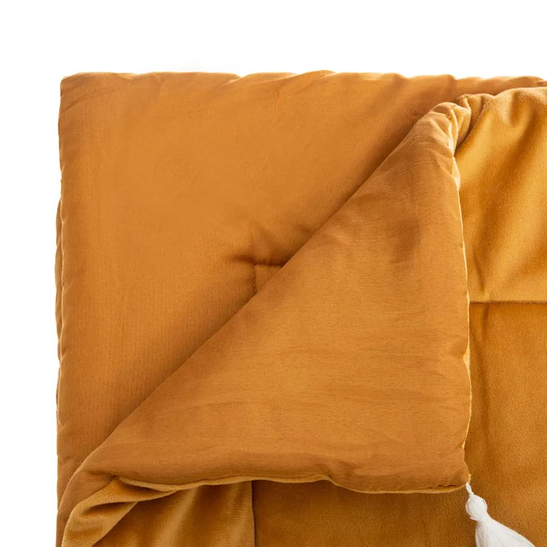atmosphera Edredones Y Colchas>Pie De Cama Terciopelo Ocre 80x180Cm
