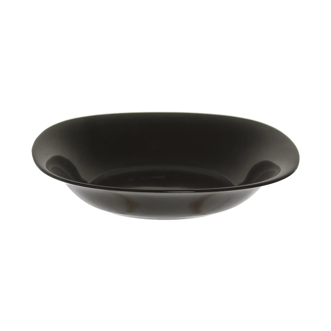 Platos>Plato Hondo de Vidrio Opal Negro