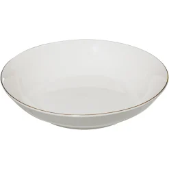 secret d'gourmet Platos>Plato Hondo Petit Salón Blanco con Borde Dorado